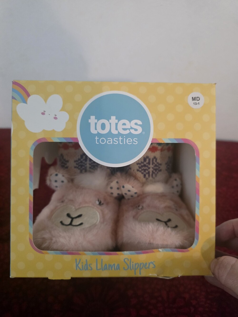 totes Toasties Pink Llama Kids Slippers